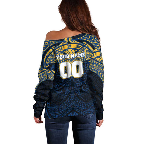 Personalized Parramatta Eels Off Shoulder Sweater Polynesian Tribal Pattern Style
