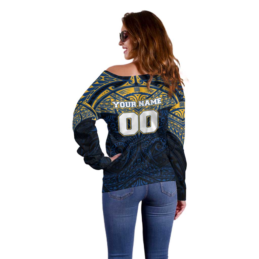 Personalized Parramatta Eels Off Shoulder Sweater Polynesian Tribal Pattern Style