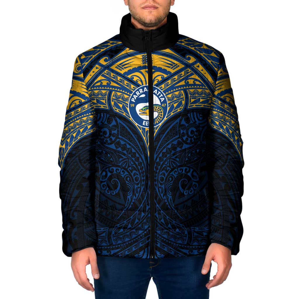 Personalized Parramatta Eels Padded Jacket Polynesian Tribal Pattern Style