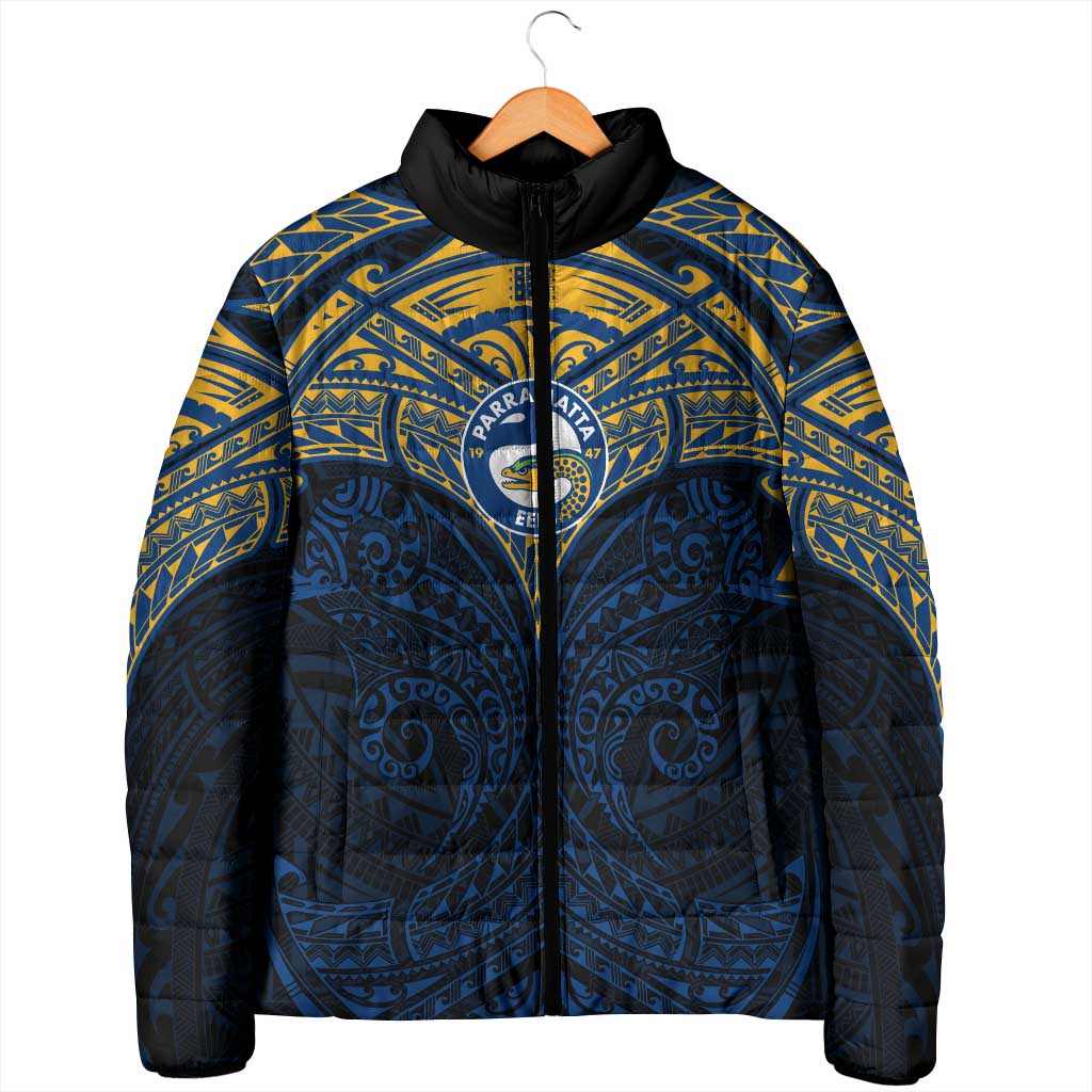Personalized Parramatta Eels Padded Jacket Polynesian Tribal Pattern Style