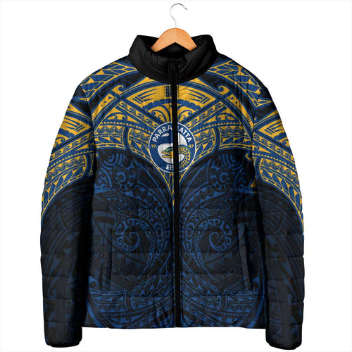 Personalized Parramatta Eels Padded Jacket Polynesian Tribal Pattern Style