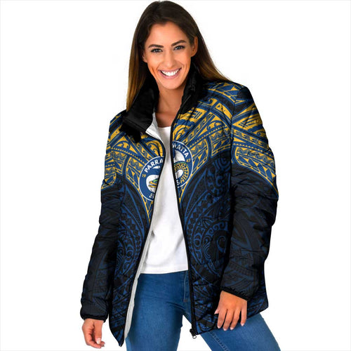 Personalized Parramatta Eels Padded Jacket Polynesian Tribal Pattern Style