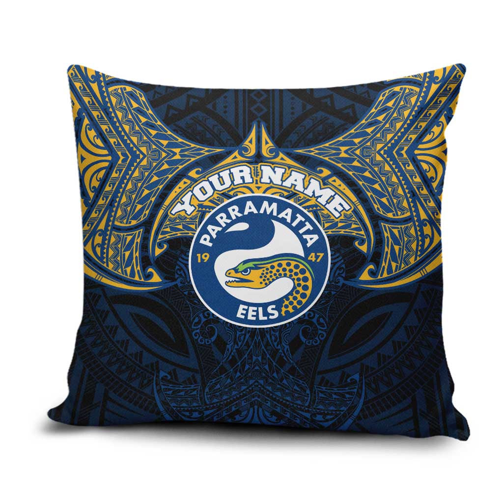 Personalized Parramatta Eels Pillow Cover Polynesian Tribal Pattern Style