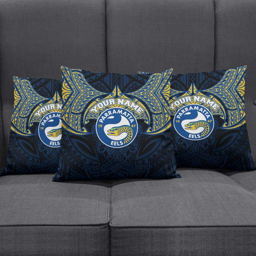 Personalized Parramatta Eels Pillow Cover Polynesian Tribal Pattern Style