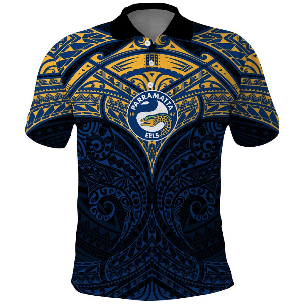 Personalized Parramatta Eels Polo Shirt Polynesian Tribal Pattern Style