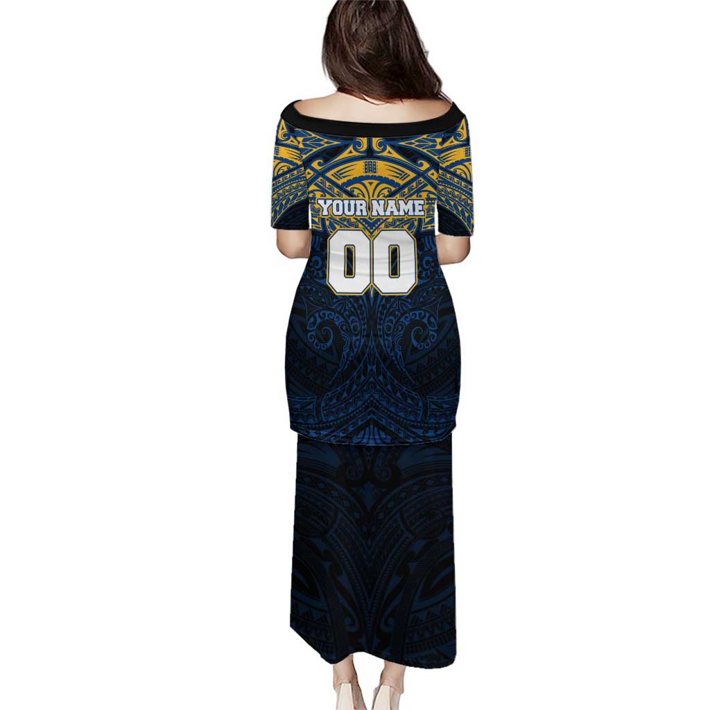 Personalized Parramatta Eels Puletasi Polynesian Tribal Pattern Style
