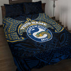 Personalized Parramatta Eels Quilt Bed Set Polynesian Tribal Pattern Style