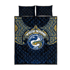 Personalized Parramatta Eels Quilt Bed Set Polynesian Tribal Pattern Style