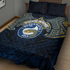 Personalized Parramatta Eels Quilt Bed Set Polynesian Tribal Pattern Style