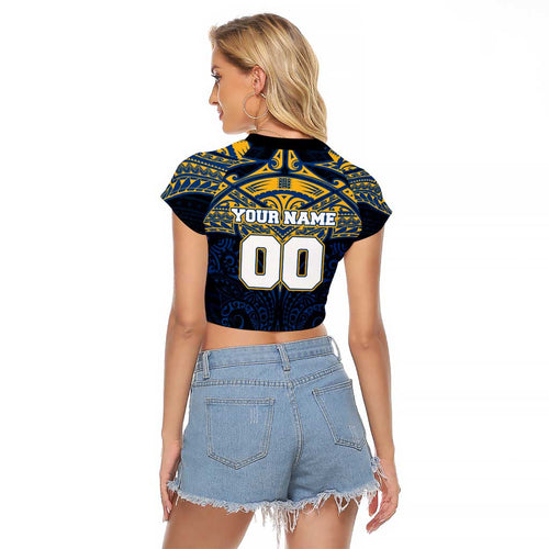 Personalized Parramatta Eels Raglan Cropped T Shirt Polynesian Tribal Pattern Style