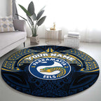 Personalized Parramatta Eels Round Carpet Polynesian Tribal Pattern Style