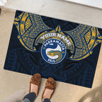 Personalized Parramatta Eels Rubber Doormat Polynesian Tribal Pattern Style