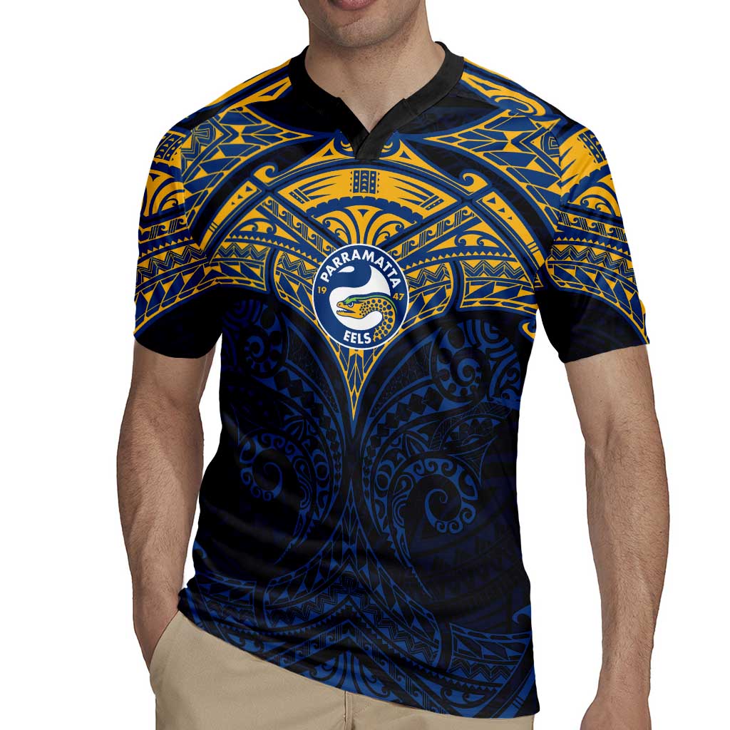 Personalized Parramatta Eels Rugby Jersey Polynesian Tribal Pattern Style