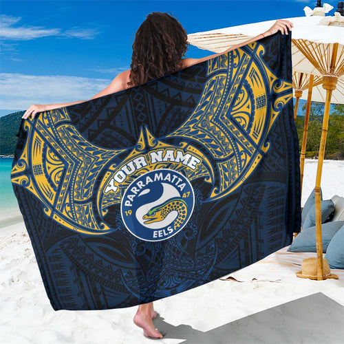 Personalized Parramatta Eels Sarong Polynesian Tribal Pattern Style