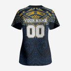 Personalized Parramatta Eels Scrub Top Polynesian Tribal Pattern Style