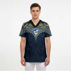 Personalized Parramatta Eels Scrub Top Polynesian Tribal Pattern Style