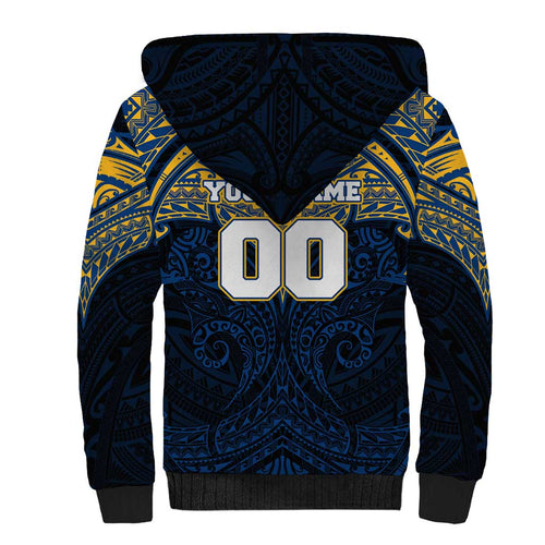 Personalized Parramatta Eels Sherpa Hoodie Polynesian Tribal Pattern Style