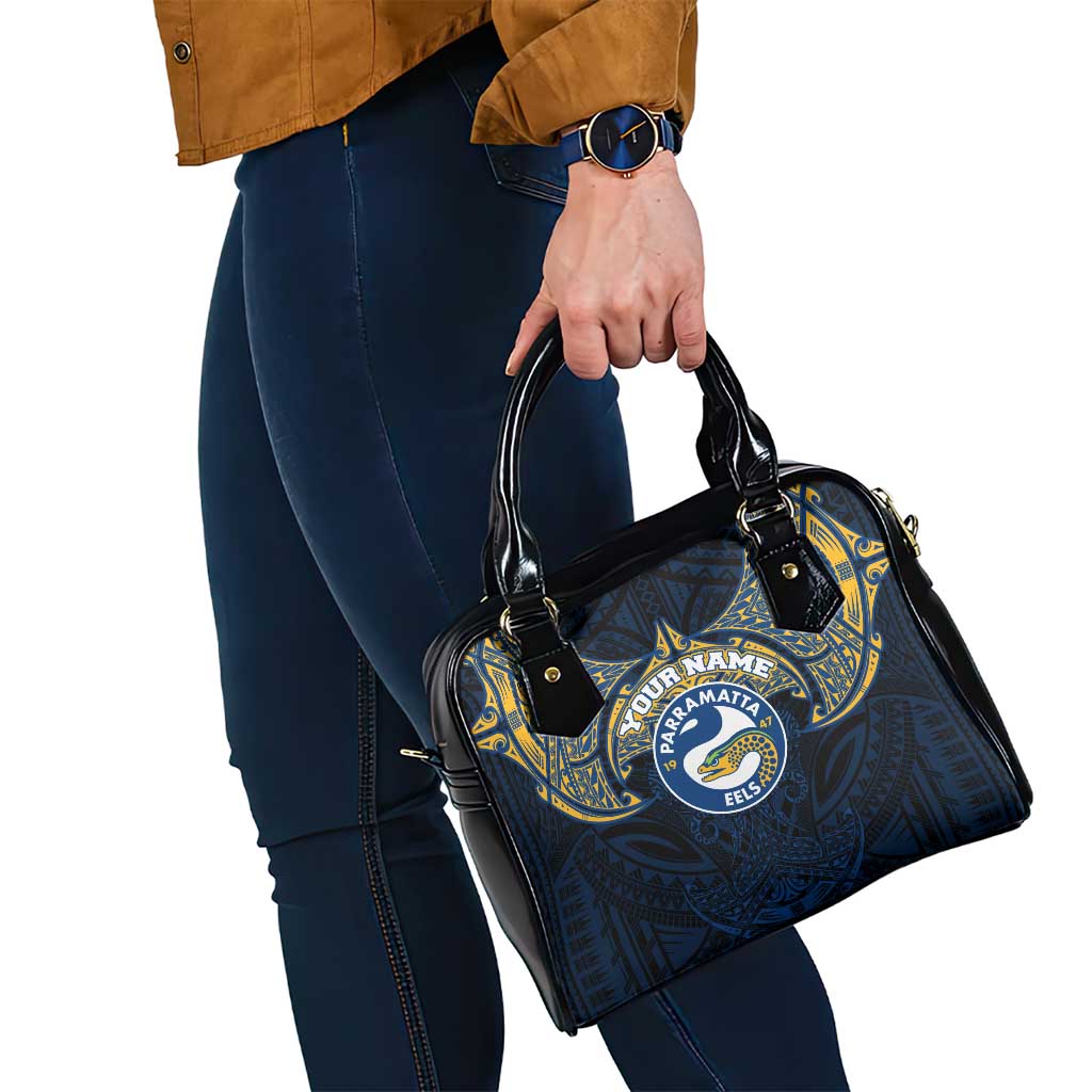 Personalized Parramatta Eels Shoulder Handbag Polynesian Tribal Pattern Style