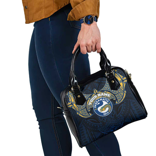 Personalized Parramatta Eels Shoulder Handbag Polynesian Tribal Pattern Style