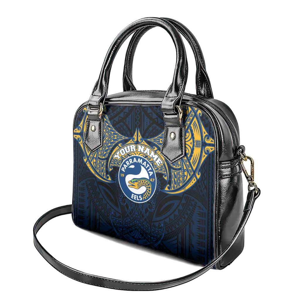 Personalized Parramatta Eels Shoulder Handbag Polynesian Tribal Pattern Style