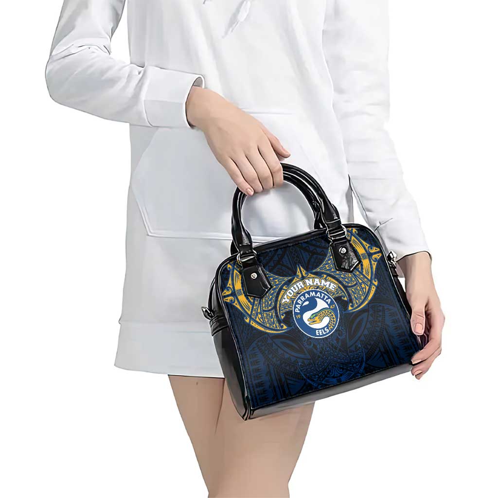 Personalized Parramatta Eels Shoulder Handbag Polynesian Tribal Pattern Style
