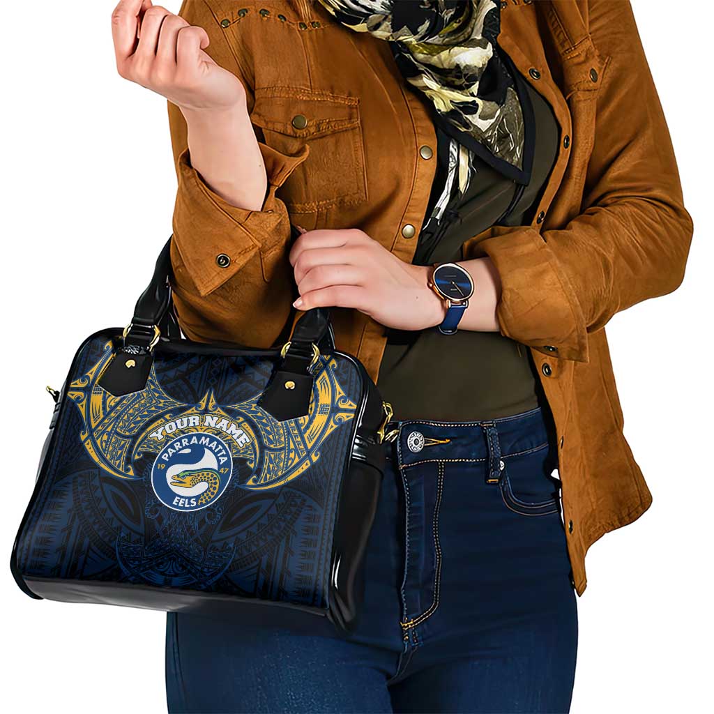 Personalized Parramatta Eels Shoulder Handbag Polynesian Tribal Pattern Style