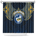 Personalized Parramatta Eels Shower Curtain Polynesian Tribal Pattern Style