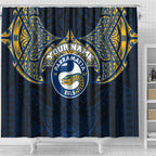 Personalized Parramatta Eels Shower Curtain Polynesian Tribal Pattern Style