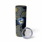Personalized Parramatta Eels Skinny Tumbler Polynesian Tribal Pattern Style