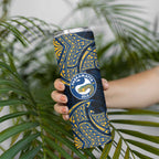 Personalized Parramatta Eels Skinny Tumbler Polynesian Tribal Pattern Style
