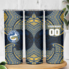 Personalized Parramatta Eels Skinny Tumbler Polynesian Tribal Pattern Style