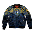 Personalized Parramatta Eels Sleeve Zip Bomber Jacket Polynesian Tribal Pattern Style