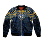 Personalized Parramatta Eels Sleeve Zip Bomber Jacket Polynesian Tribal Pattern Style