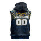 Personalized Parramatta Eels Sleeveless Hoodie Polynesian Tribal Pattern Style