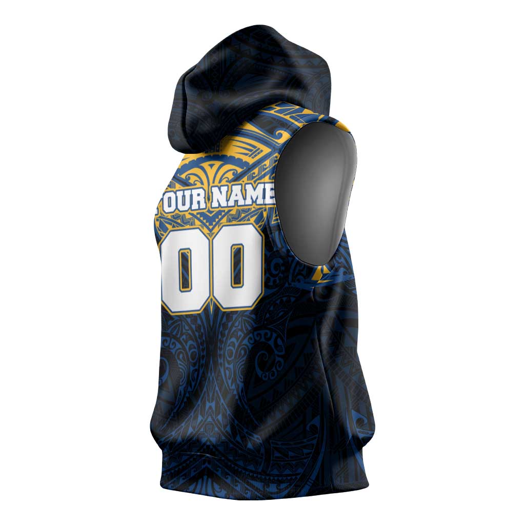 Personalized Parramatta Eels Sleeveless Hoodie Polynesian Tribal Pattern Style