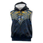 Personalized Parramatta Eels Sleeveless Zip Hoodie Polynesian Tribal Pattern Style