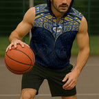 Personalized Parramatta Eels Sleeveless Zip Hoodie Polynesian Tribal Pattern Style