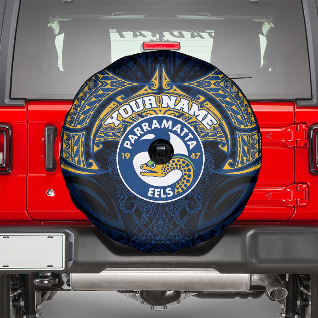 Personalized Parramatta Eels Spare Tire Cover Polynesian Tribal Pattern Style