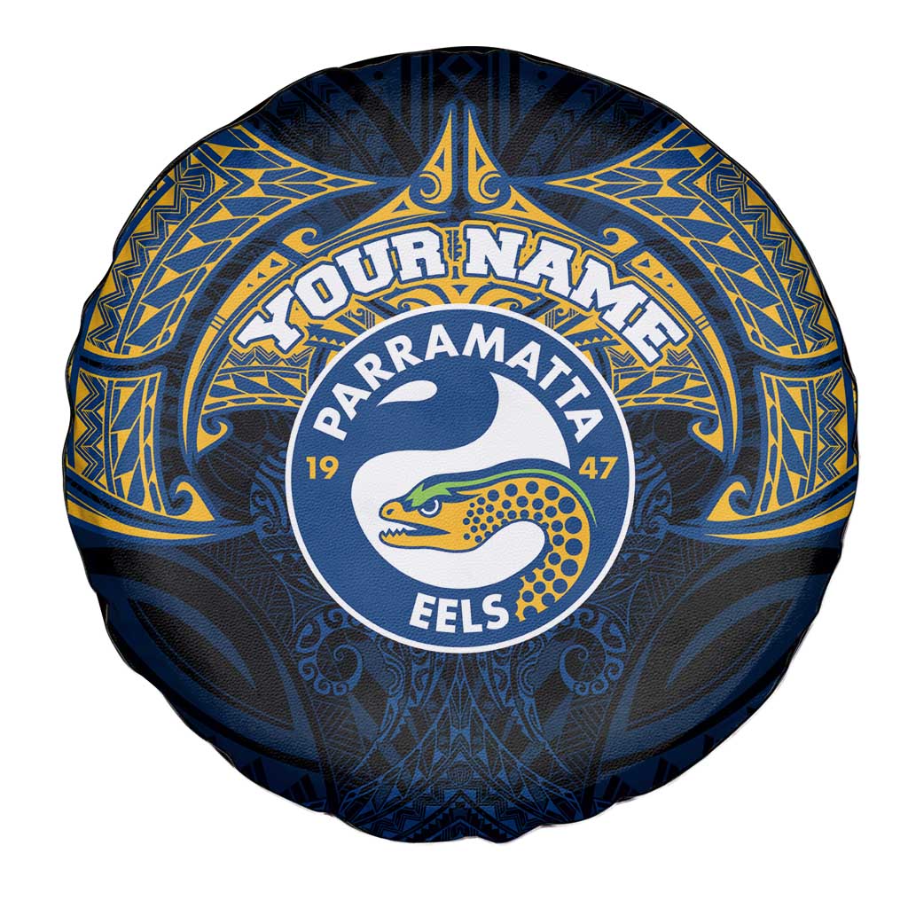 Personalized Parramatta Eels Spare Tire Cover Polynesian Tribal Pattern Style