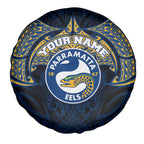 Personalized Parramatta Eels Spare Tire Cover Polynesian Tribal Pattern Style