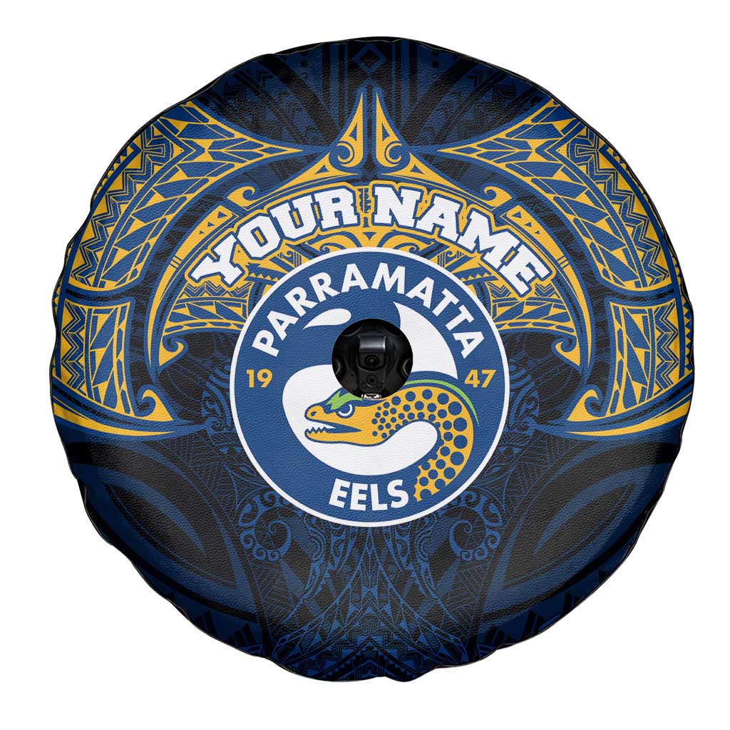 Personalized Parramatta Eels Spare Tire Cover Polynesian Tribal Pattern Style