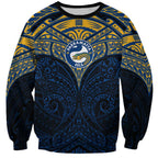 Personalized Parramatta Eels Sweatshirt Polynesian Tribal Pattern Style