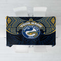 Personalized Parramatta Eels Tablecloth Polynesian Tribal Pattern Style