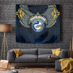 Personalized Parramatta Eels Tapestry Polynesian Tribal Pattern Style