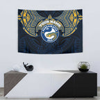 Personalized Parramatta Eels Tapestry Polynesian Tribal Pattern Style