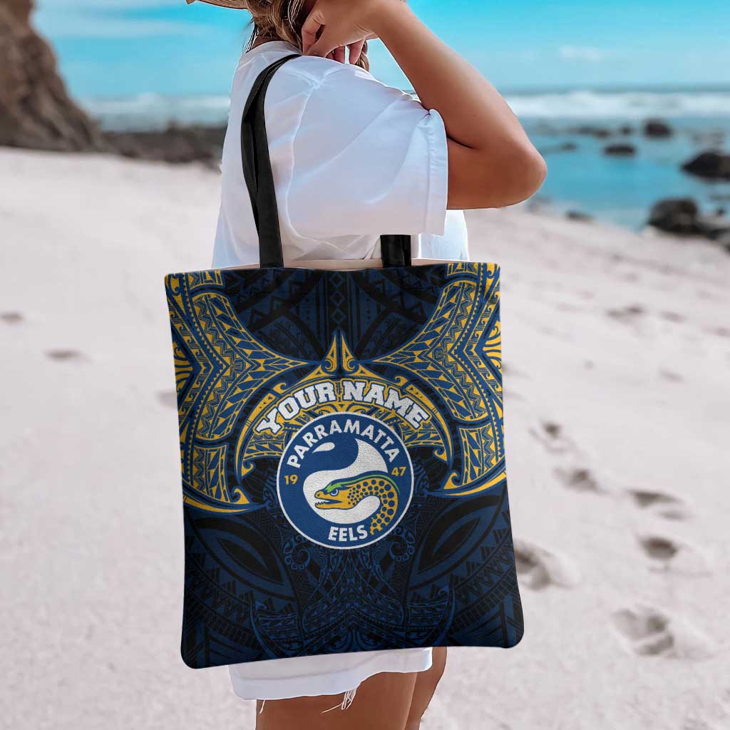 Personalized Parramatta Eels Tote Bag Polynesian Tribal Pattern Style