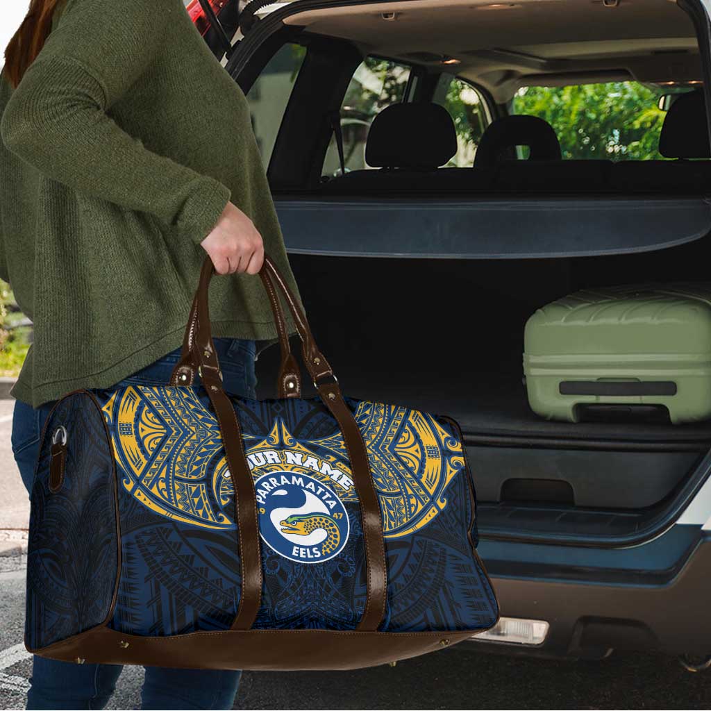 Personalized Parramatta Eels Travel Bag Polynesian Tribal Pattern Style