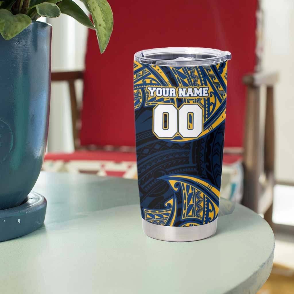 Personalized Parramatta Eels Tumbler Cup Polynesian Tribal Pattern Style