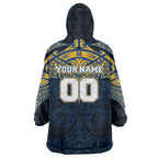 Personalized Parramatta Eels Wearable Blanket Hoodie Polynesian Tribal Pattern Style