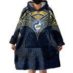 Personalized Parramatta Eels Wearable Blanket Hoodie Polynesian Tribal Pattern Style
